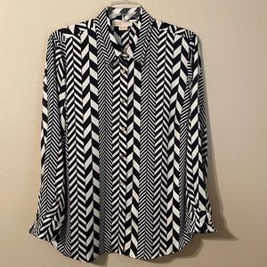 Michael Kors black and white print blouse. Size 2X. New never worn!